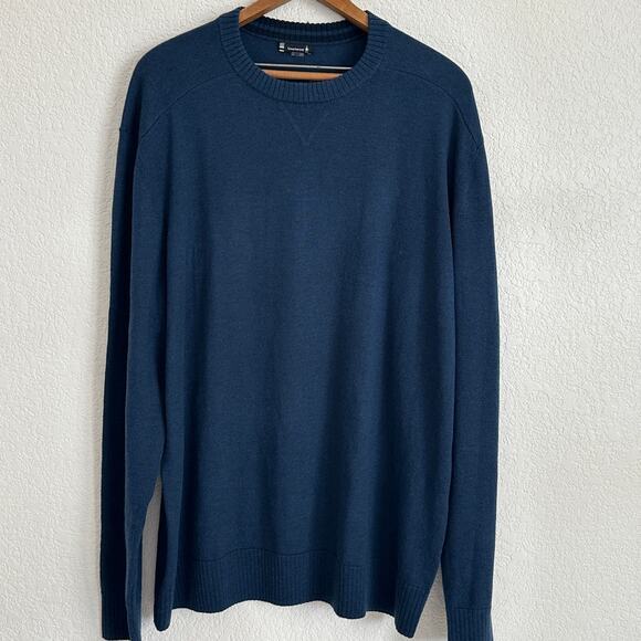 Smartwool Sparwood Crew Sweater Men’s Wool Blend‎ Pullover Blue XL